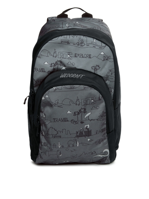 

Wildcraft Unisex Grey & Black Sail LD Printed Backpack