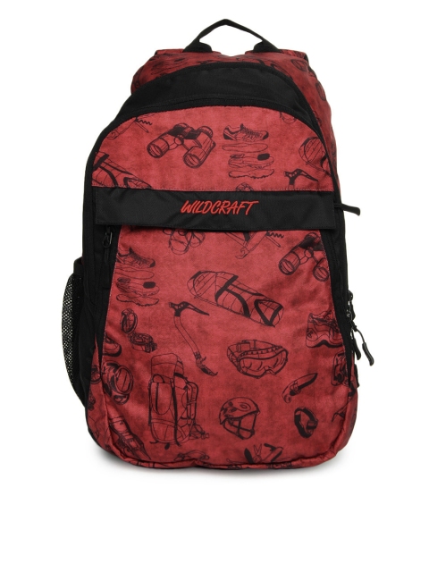

Wildcraft Unisex Red & Black Printed Backpack