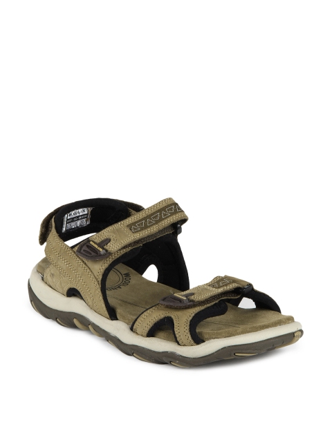 

Woodland Men Khaki Leather Sports Sandals