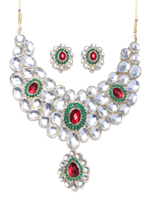 

Zaveri Pearls White Gold-Plated Jewellery Set