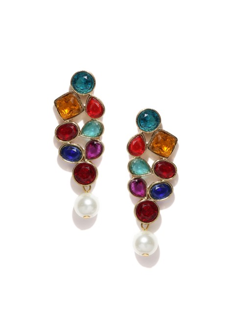 

Zaveri Pearls Multicoloured Drop Earrings, Multi
