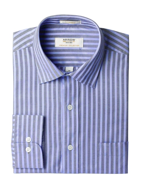 

Arrow Men Blue Striped Shirt