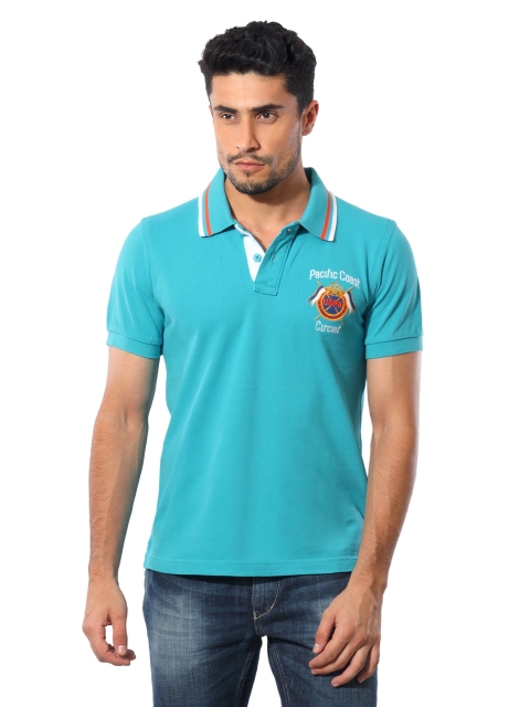 

U.S.Polo Assn Men Blue Polo Pure Cotton T-shirt