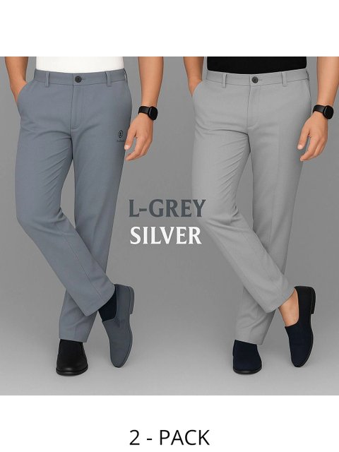 Black Slim Fit Casual Trousers – Easy Wash