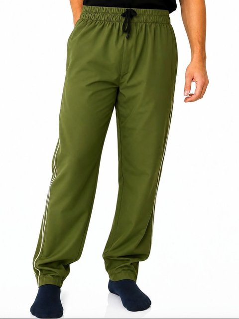 Black & Olive Green Brand Logo Training Track Pants