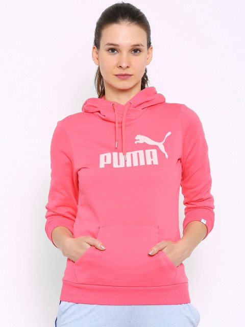 pink puma hoodie womens