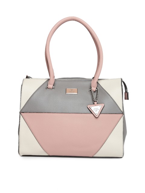 Guess Pink Grey Colourblocked Handheld Bag Handbags For Guess Pink Grey Colourblocked Handheld Bag Handbags For Women 1738211 Myntra