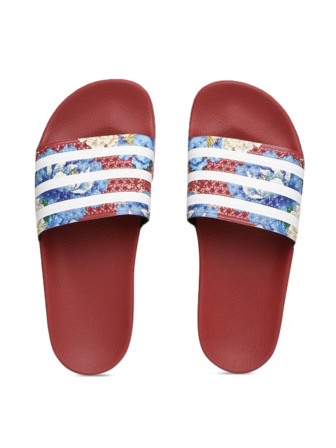 adidas flip flops womens red