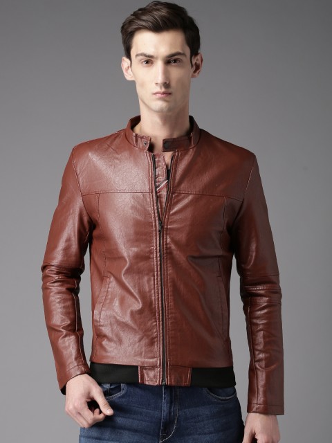 Here Now Men Red Solid Biker Jacket Jackets For 2090580 Next