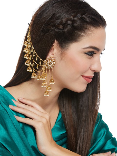 Myntra PANASH Gold-Toned Classic Jhumkas