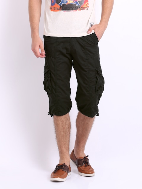 Buy Sports 52 Men Dark Green 3/4 Length Cargo Pants - Shorts for ...