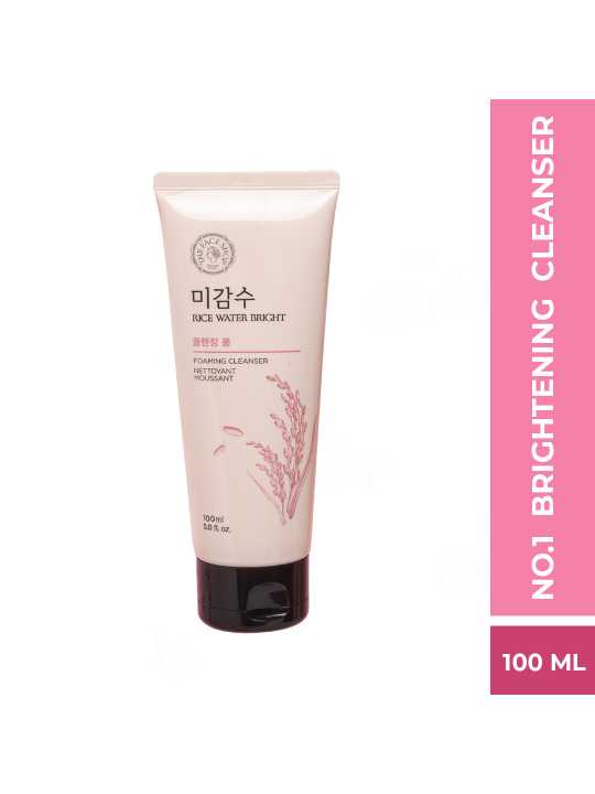 The Face Shop Rice Water Bright Foaming Cleanser Face Wash For Glowing Skin - 100ml