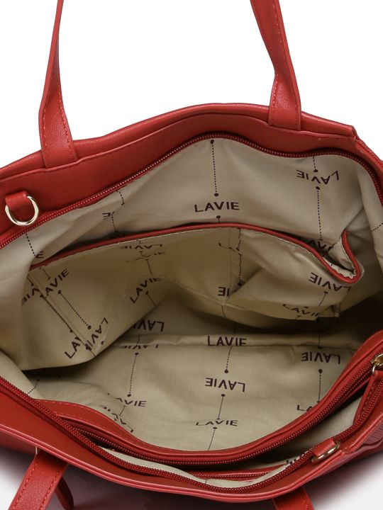 lavie red solid shoulder bag