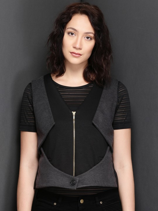 Grey & Black Manipulated Waistcoat S