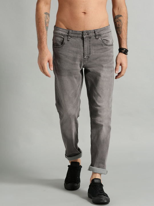 Roadster Men Grey Slim Fit Mid-Rise Clean Look Stretchable Jeans