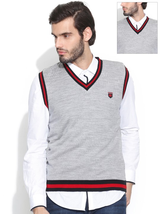 Sports 52 wear Grey Melange S52WSKSL017 Sleeveless Reversible Sweater M