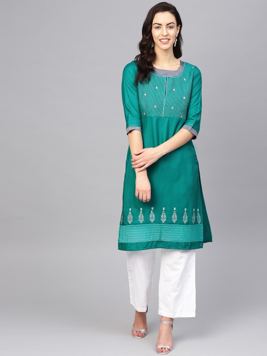 W Women Green Kurta