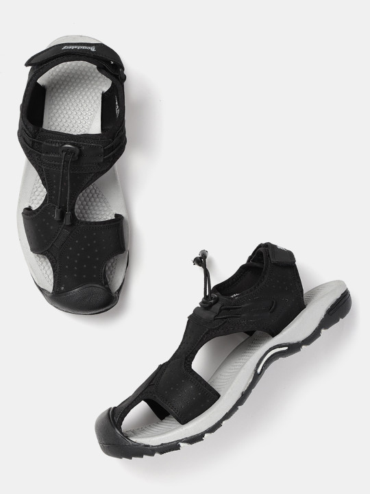 Roadster The Lifestyle Co Men Black Perforated Sports Sandals