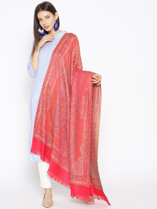 WEAVERS VILLA Women Woven Design Winter Shawl