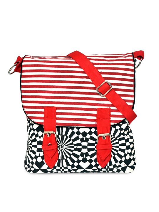 Red & Black Striped Sling Bag