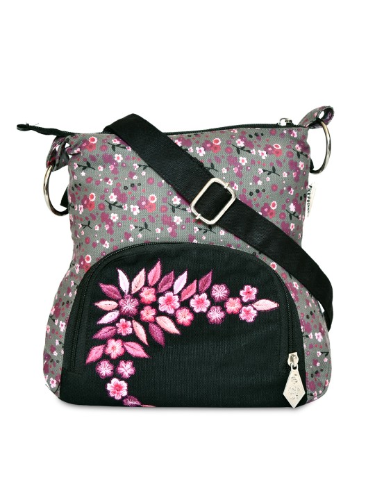 Grey Printed Sling Bag