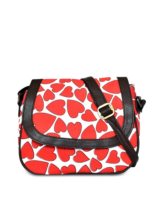 Red Printed Sling Bag