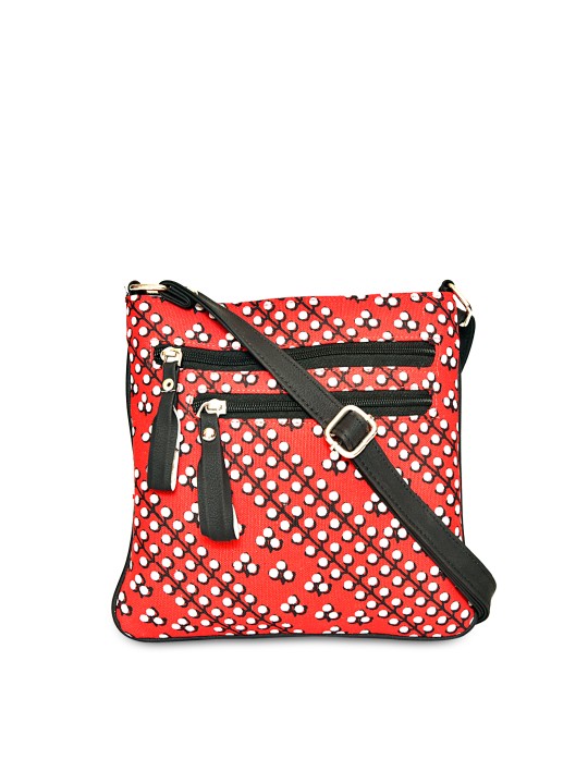 Red Printed Sling Bag