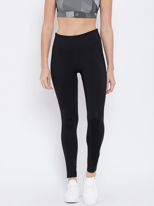 Reebok Women Black Solid Workout Ready PP Training Tights