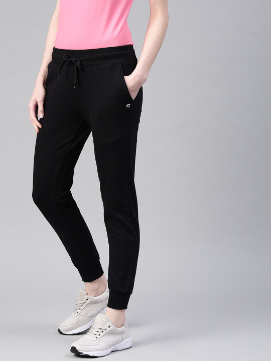 Women Black Solid Classic Regular Fit Joggers