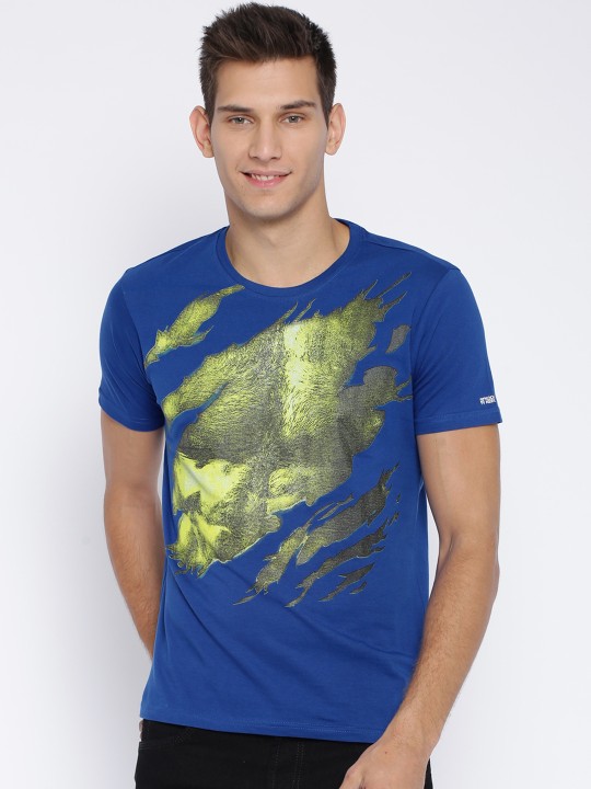 by KNK Blue Printed T-shirt S