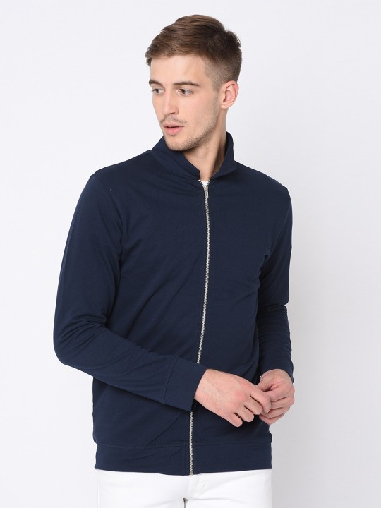 Rigo Men Navy Blue Solid Sweatshirt