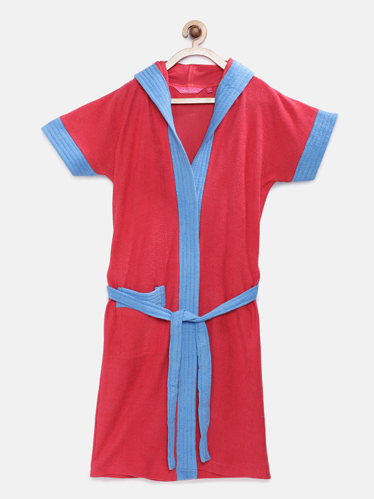 Sand Dune Boys Red & Blue Hooded Bathrobe