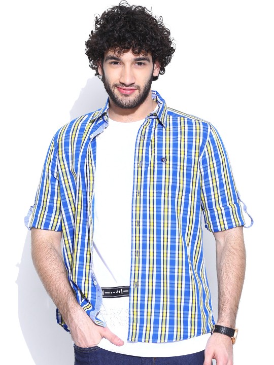 Blue Checked Casual Shirt 38