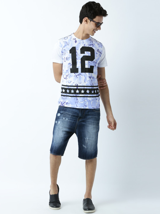 Huetrap Men White Printed T-shirt