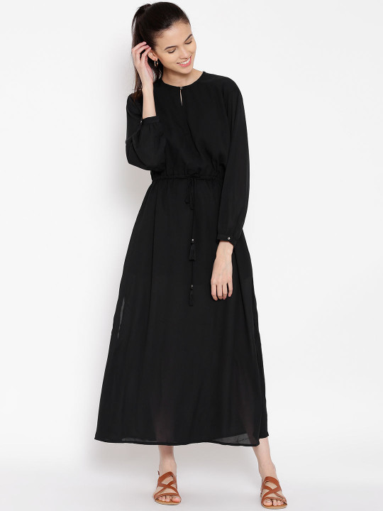 Black Semi Sheer Maxi Dress | Desertcart Aruba