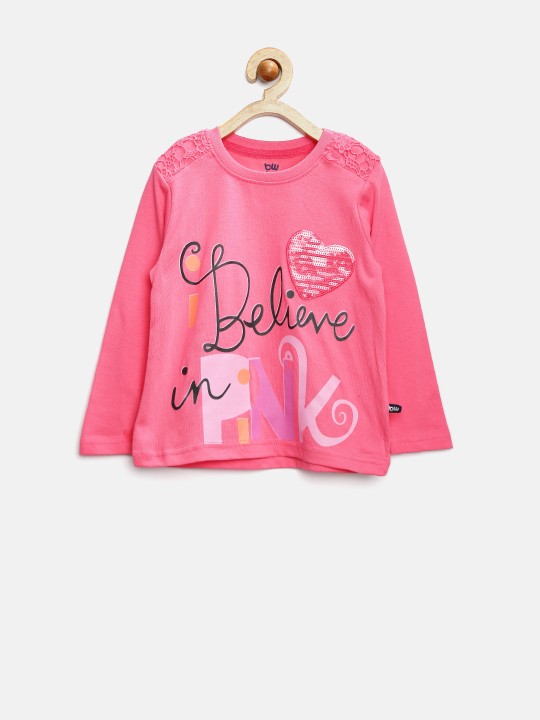 Bells & Whistles Girls Pink Printed T-shirt 1-2Y -  559