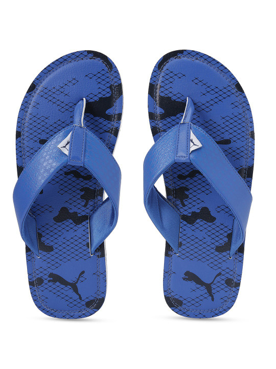 Puma Men Blue Printed Thong Flip-Flops