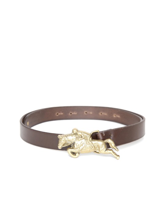 The Rider's Side Men Coffee Brown Equestrian Classic Jumping Leather Belt
