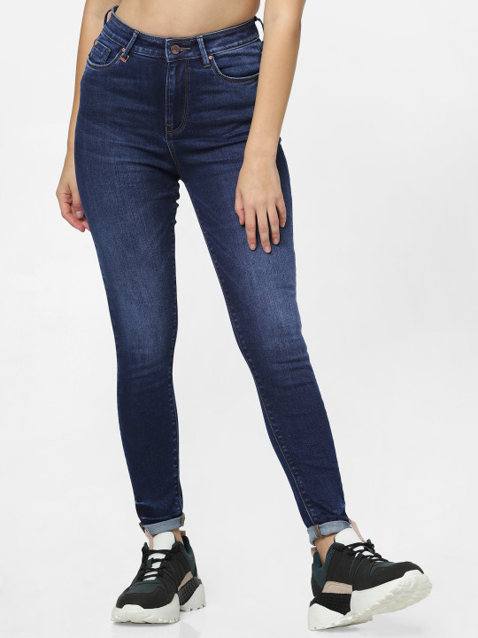 ONLY Women Blue Piper Skinny Fit High-Rise Clean Look Stretchable Jeans