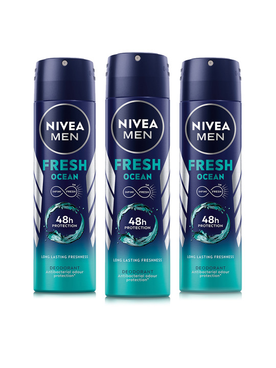 Nivea Men Set of 3 Fresh Ocean 48h Long Lasting Deodorant