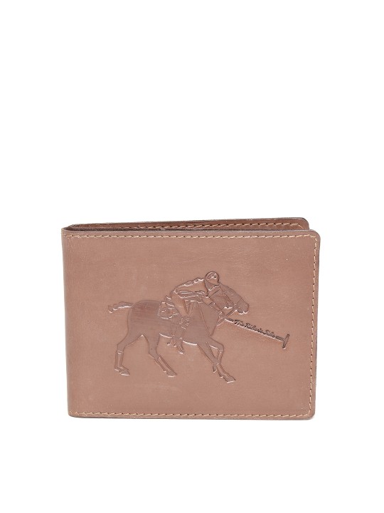 The Rider's Side Men Brown Polo Engraved Leather Wallet