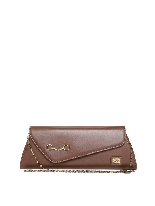 The Rider's Side Brown Leather Snaffle Clutch