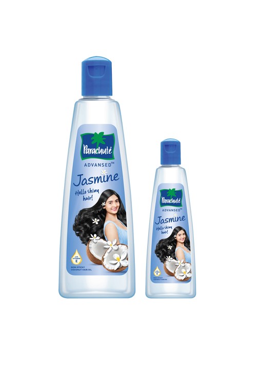 Parachute Set of 2 Advansed Jasmine Non-Sticky Coconut Hair Oils – 400 ml & 90 ml