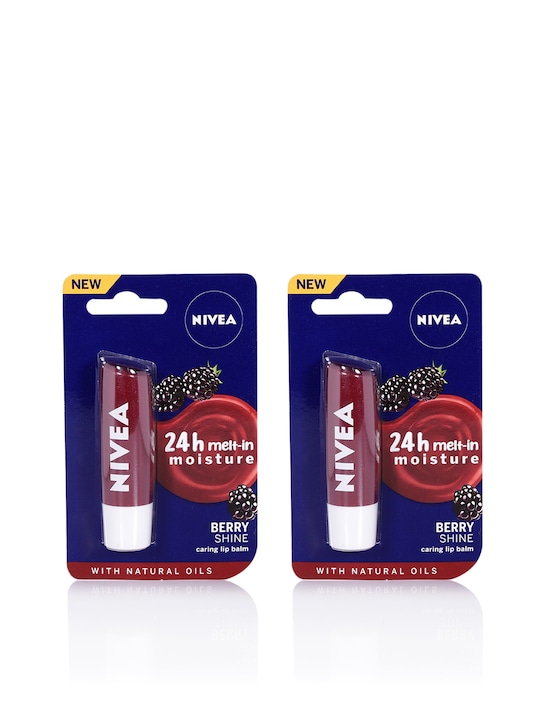 Nivea NIVEA Set of 2 Berry Shine 24H Melt-In Moisture Lip Balms