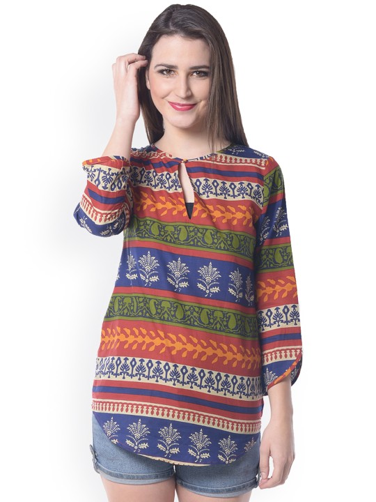 Multicoloured Printed Top S