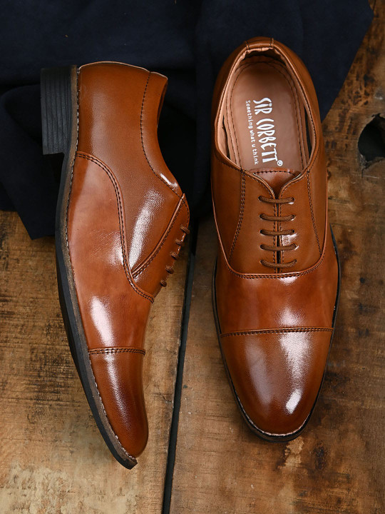 Sir Corbett Men Tan Brown Formal Shoes
