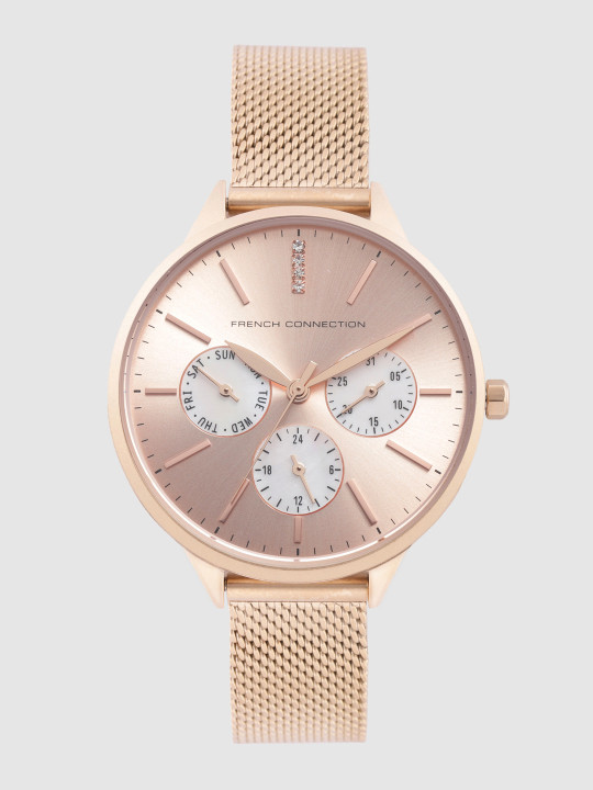 French Connection Women Rose Gold Analogue Watch FC150RGM