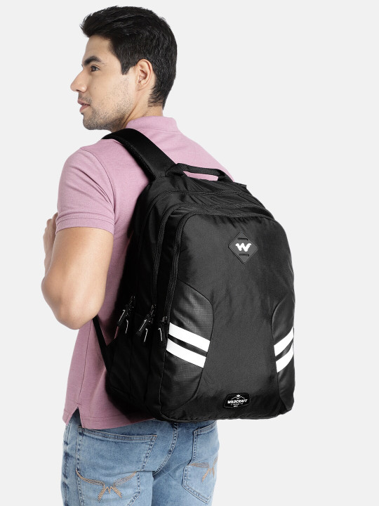 unisex black solid backpack