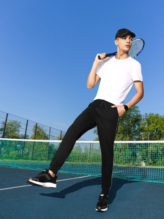 Harvard Men Black Solid Joggers