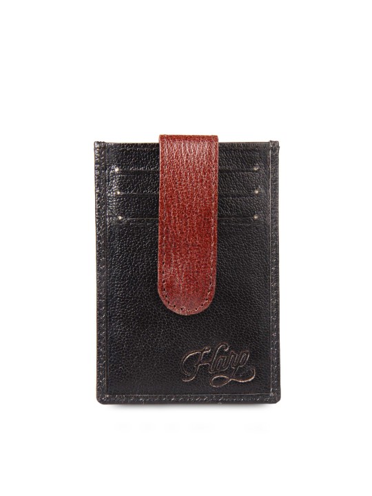 Unisex Black Genuine Leather Card Holder